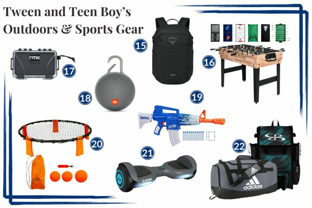 2023 Boy's Gift Guide - Outdoor & Sports Gear Collage